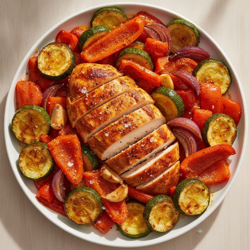 Spicy Harissa Chicken with Roasted Vegetables