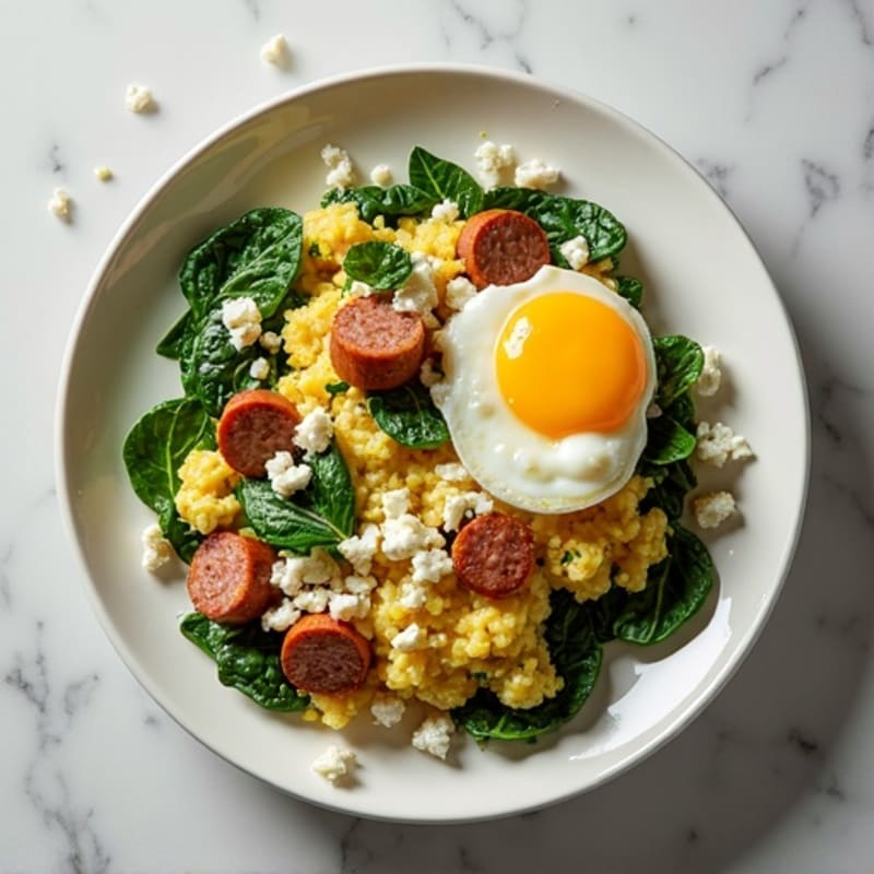 Protein-Packed Spinach and Feta Egg White Scramble