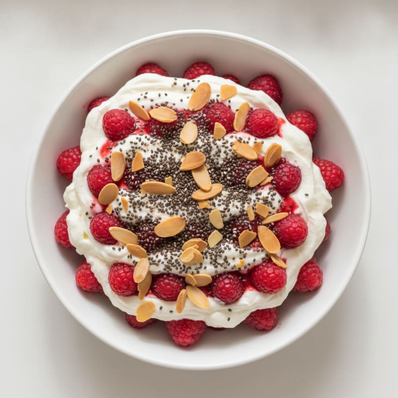 Silky Greek Yogurt Protein Parfait with Chia and Almonds