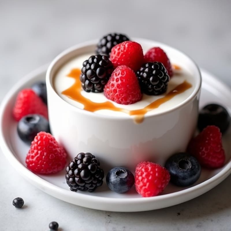 Silky Greek Yogurt Protein Pudding with Mixed Berries