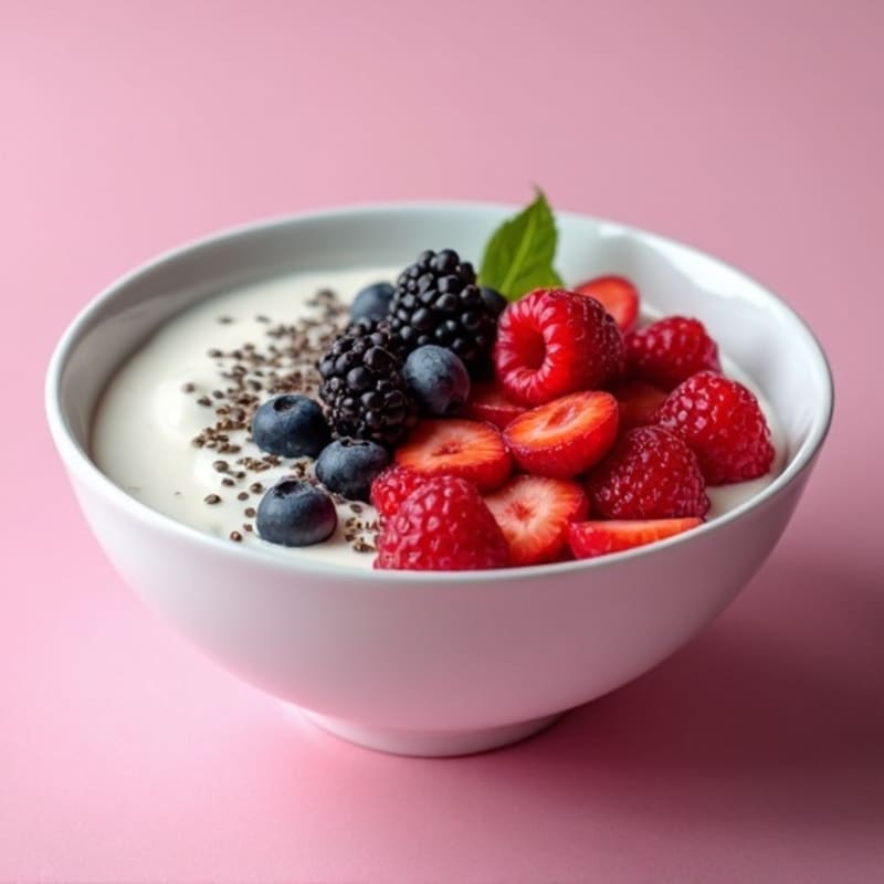 Silky Greek Yogurt Protein Bowl with Mixed Berries