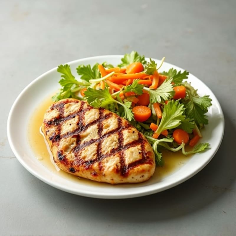 Grilled Chicken Breast with Crunchy Cabbage Slaw