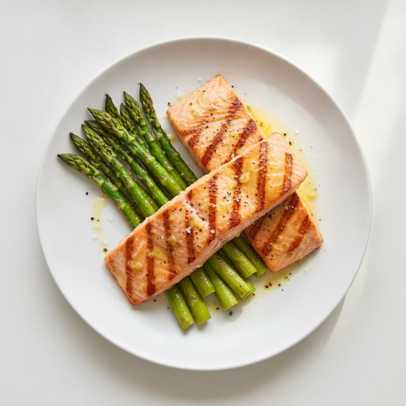 Grilled Salmon with Roasted Asparagus