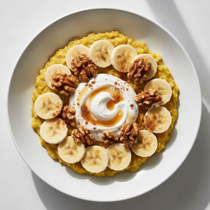 Golden Banana Nut Oatmeal Bowl