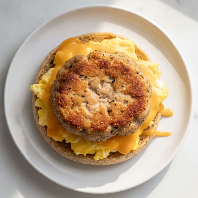 Chicken Sausage, Egg, and Cheddar Muffin
