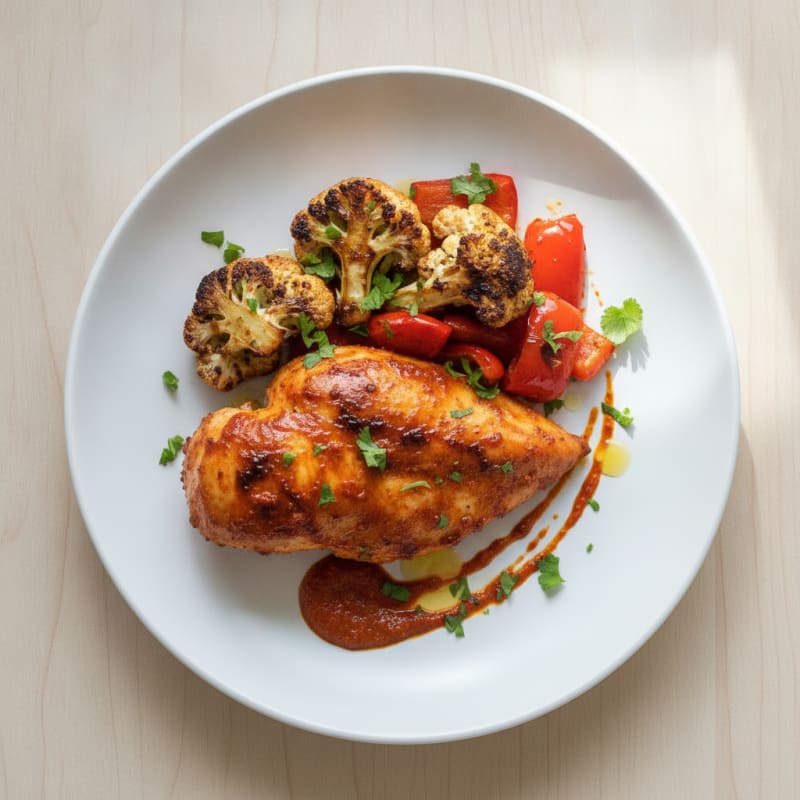 Spicy Harissa Chicken with Roasted Vegetables