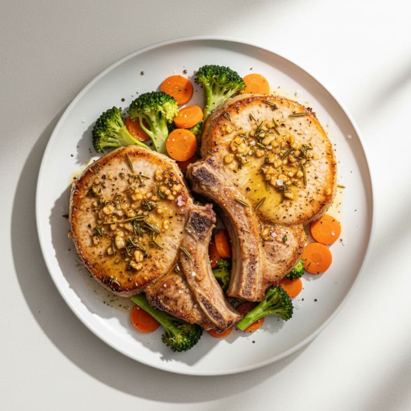 Garlic Herb Roasted Pork Chops