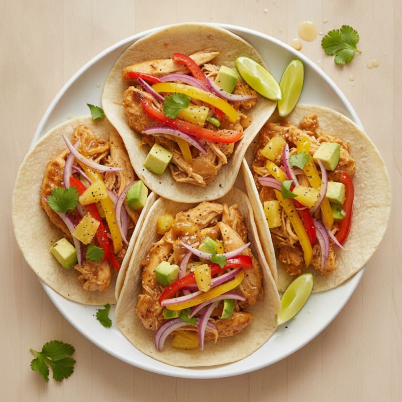 Slow Cooker Hawaiian Chicken Tacos