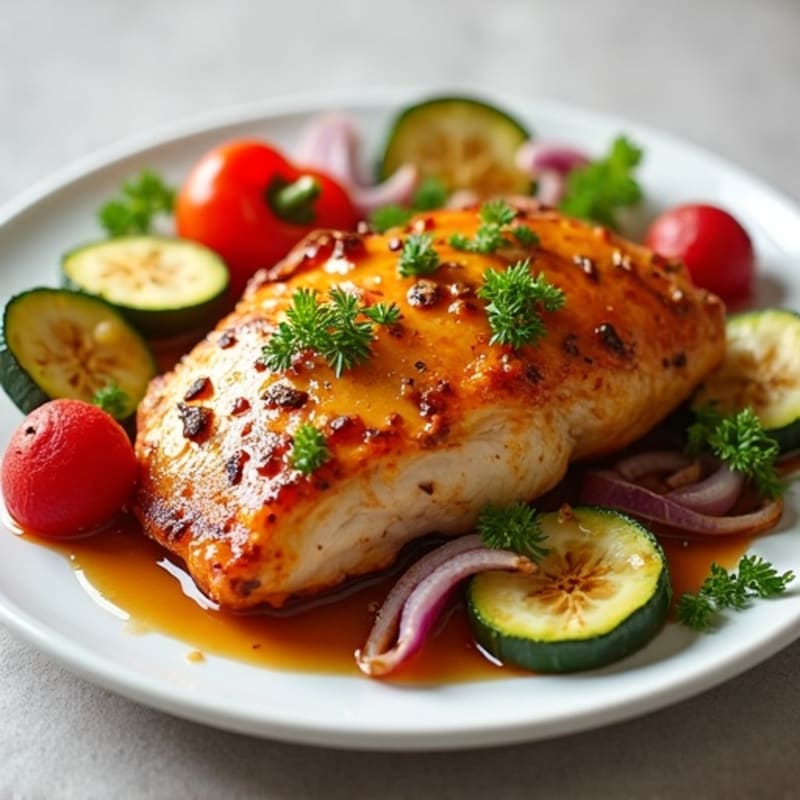 Honey-Garlic Glazed Chicken with Roasted Vegetables