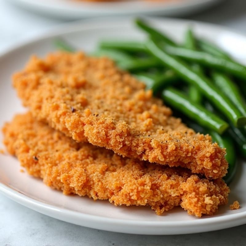 Crispy Panko Chicken Strips with Roasted Green Beans