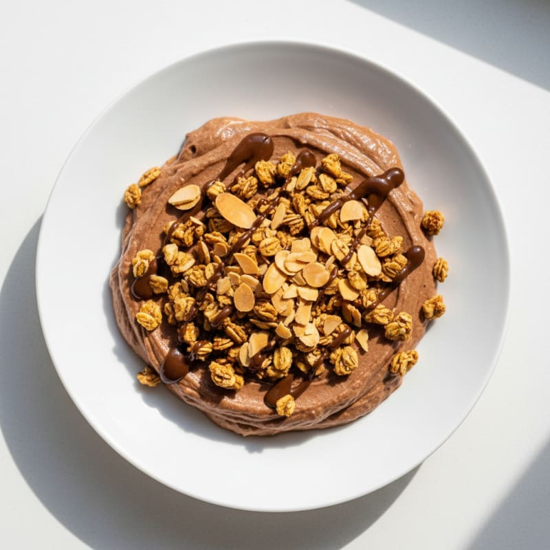 Silky Chocolate Protein Pudding with Toasted Almonds