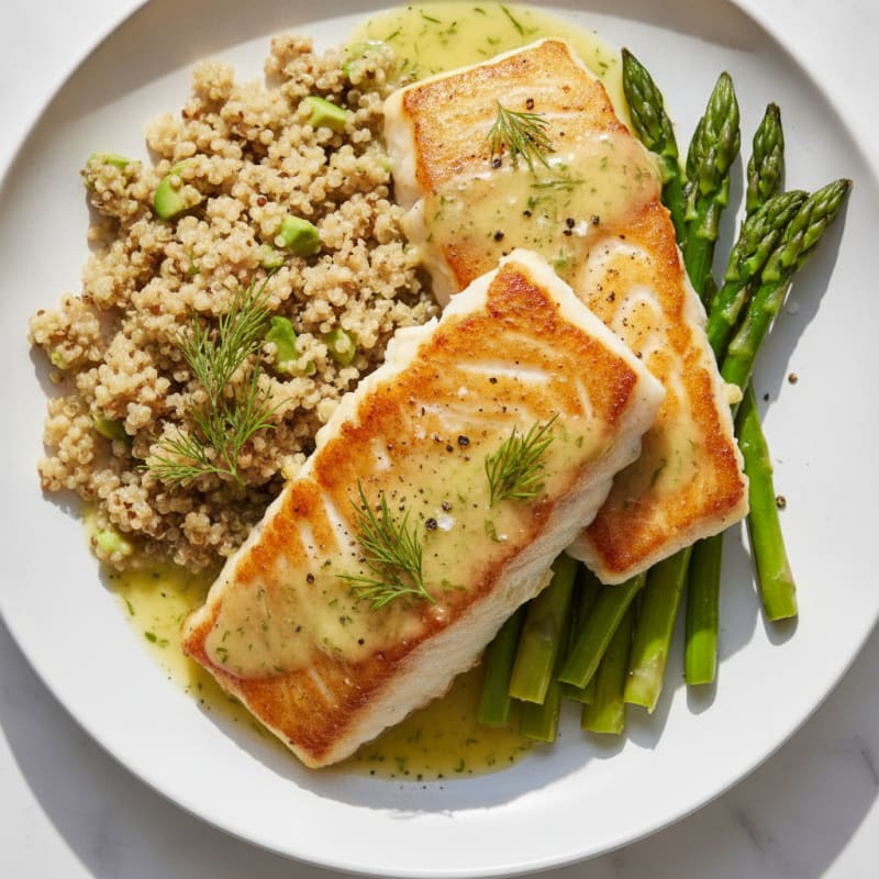 Pan-Seared Cod with Lemon-Dill Sauce