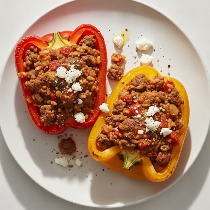 Beef and Rice Stuffed Bell Peppers