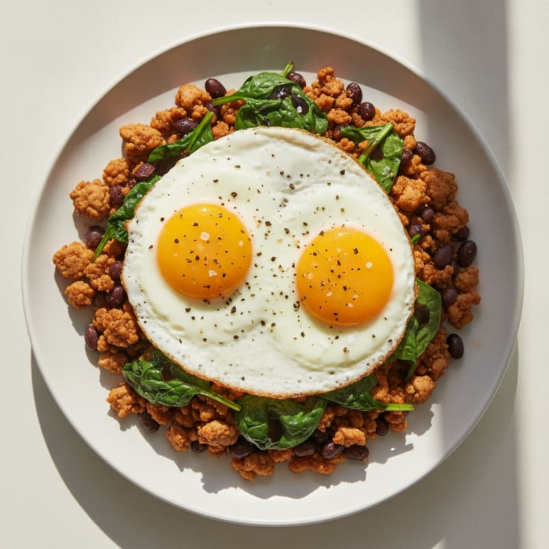 Protein-Packed Pan-Fried Eggs with Savory Turkey Hash