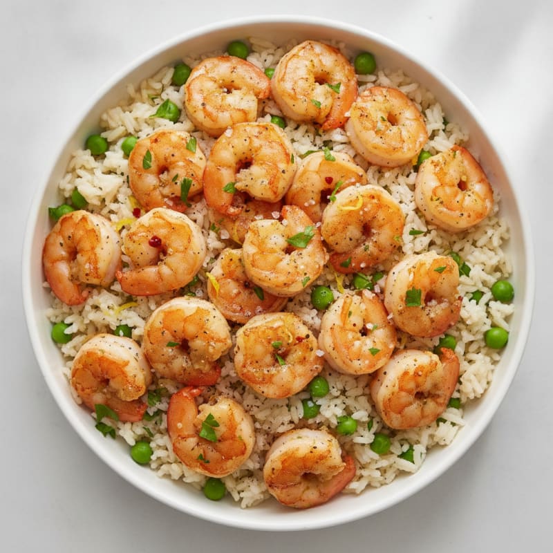 Garlic Shrimp with Herbed Rice