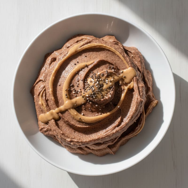 Silky Chocolate Protein Pudding with Almond Butter Swirl