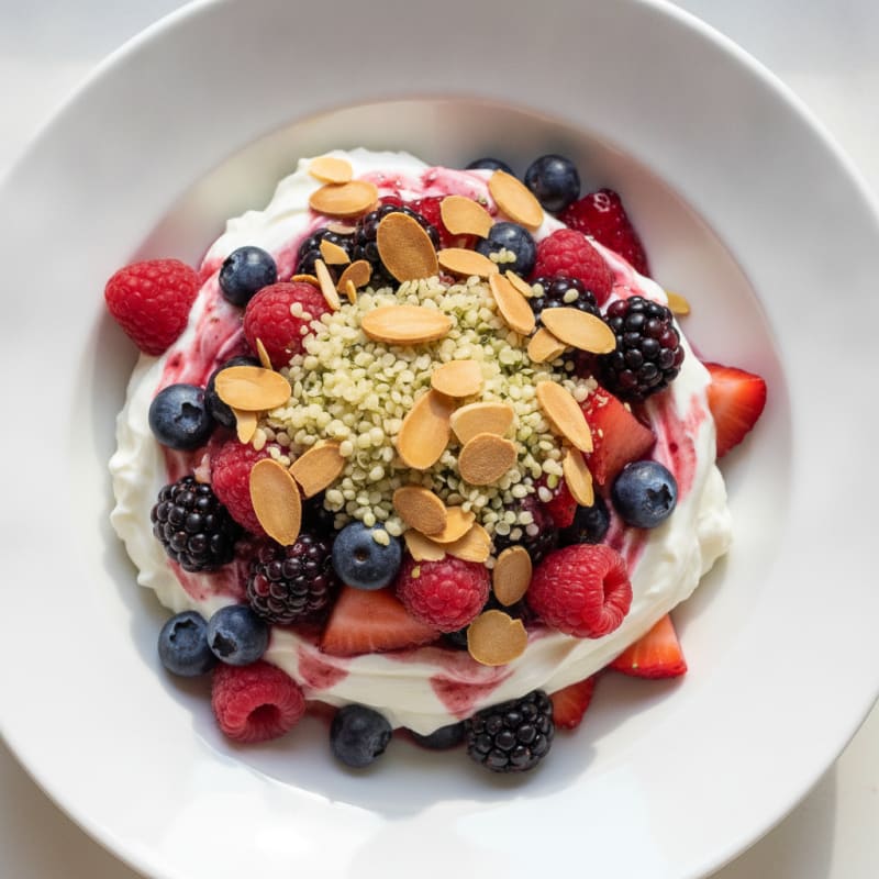 Greek Yogurt Protein Parfait with Mixed Berries