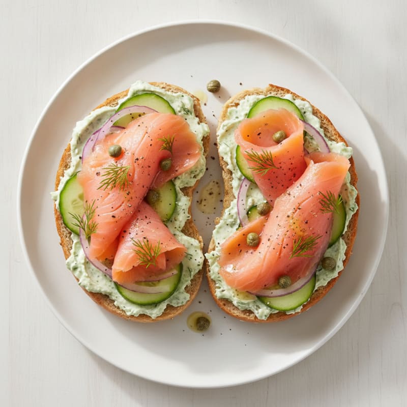 Smoked Salmon Bagel with Dill Cream Cheese