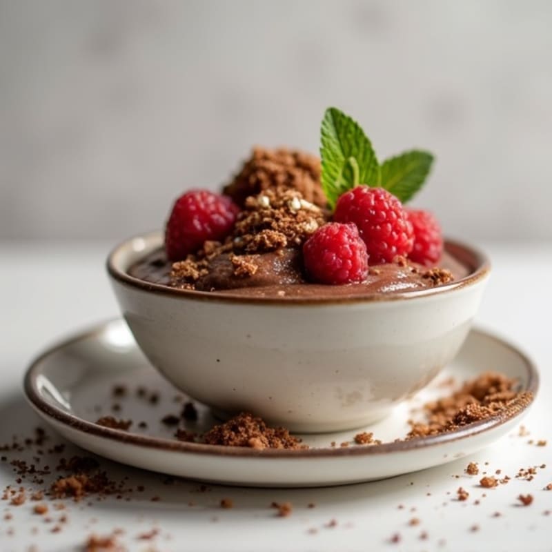 Creamy Vegan Chocolate Protein Pudding with Almond Butter