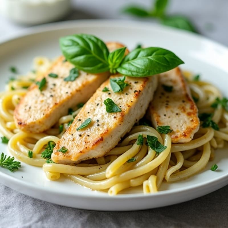 Creamy Pesto Chicken Pasta with Fresh Herbs