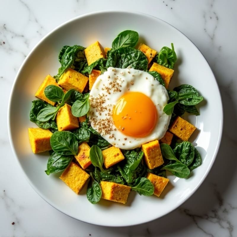Silky Tofu Scramble with Spinach and Hemp Seeds