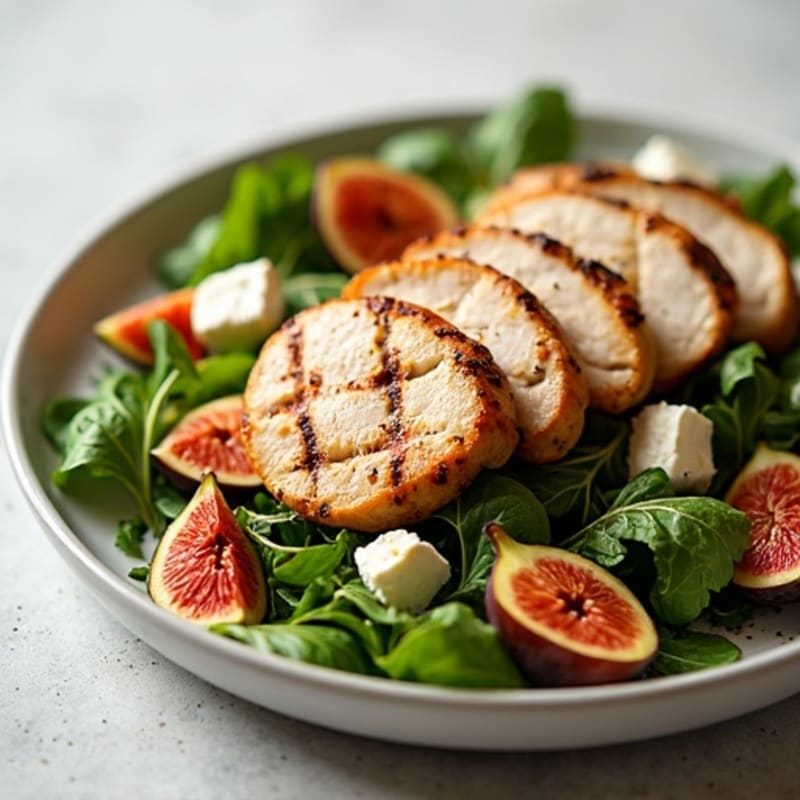 Honey-Roasted Fig and Goat Cheese Salad with Grilled Chicken