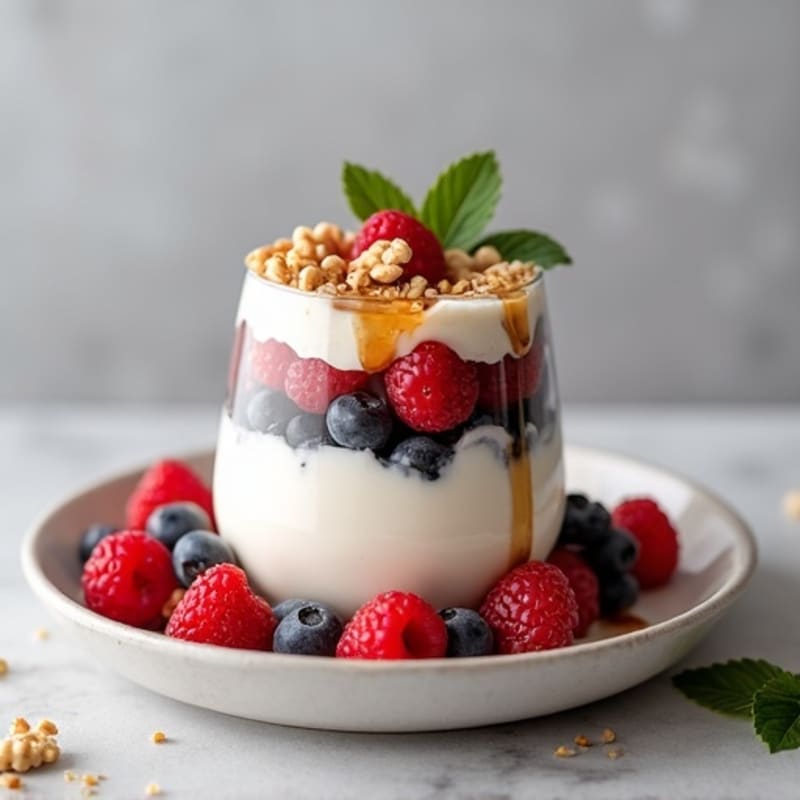 Greek Yogurt Protein Parfait with Mixed Berries