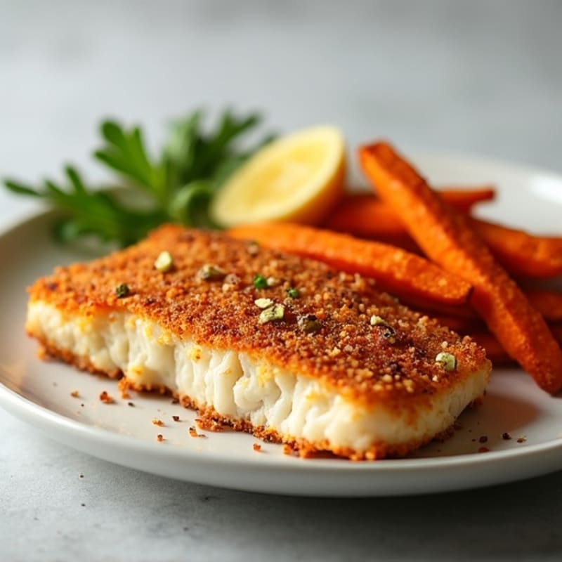 Crispy Baked Cod with Roasted Sweet Potato Fries
