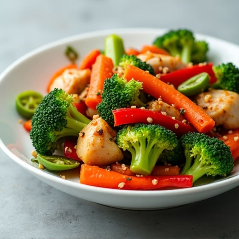 Garlic-Ginger Chicken and Crunchy Vegetable Stir-Fry