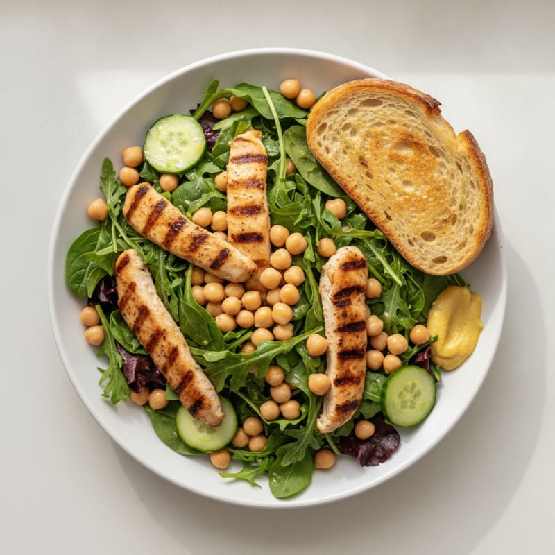 Grilled Chicken Salad with Chickpeas and Lemon Vinaigrette