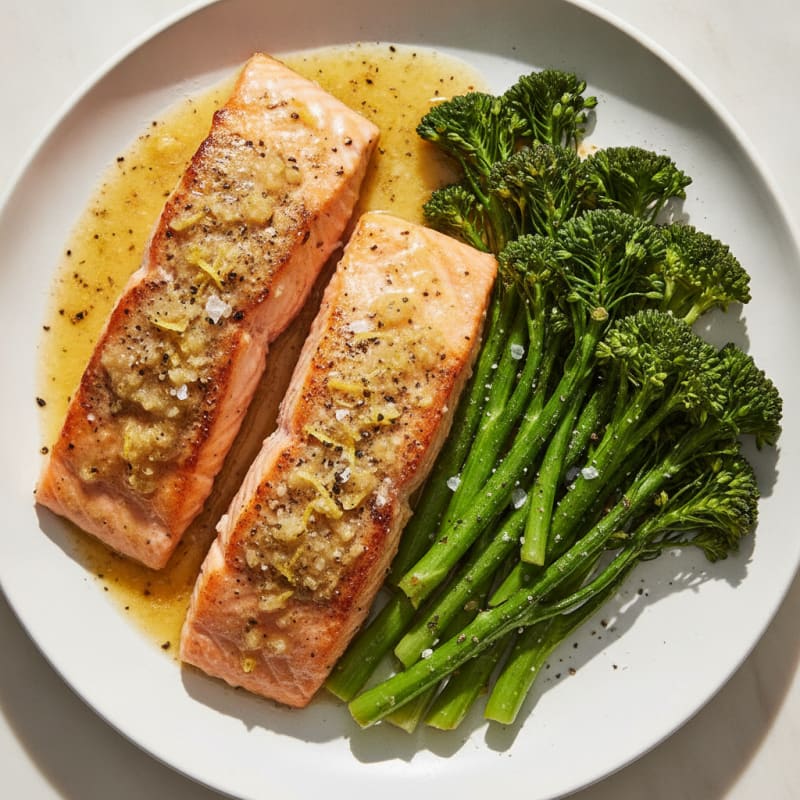 Lemon-Herb Roasted Salmon with Broccolini