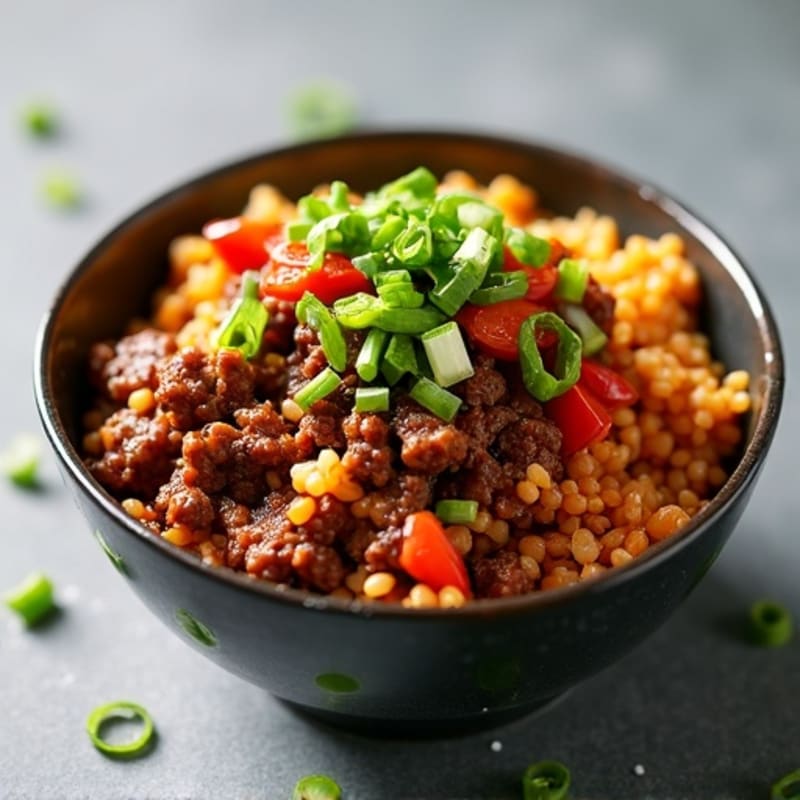 Spicy Korean-Style Ground Beef Rice Bowl