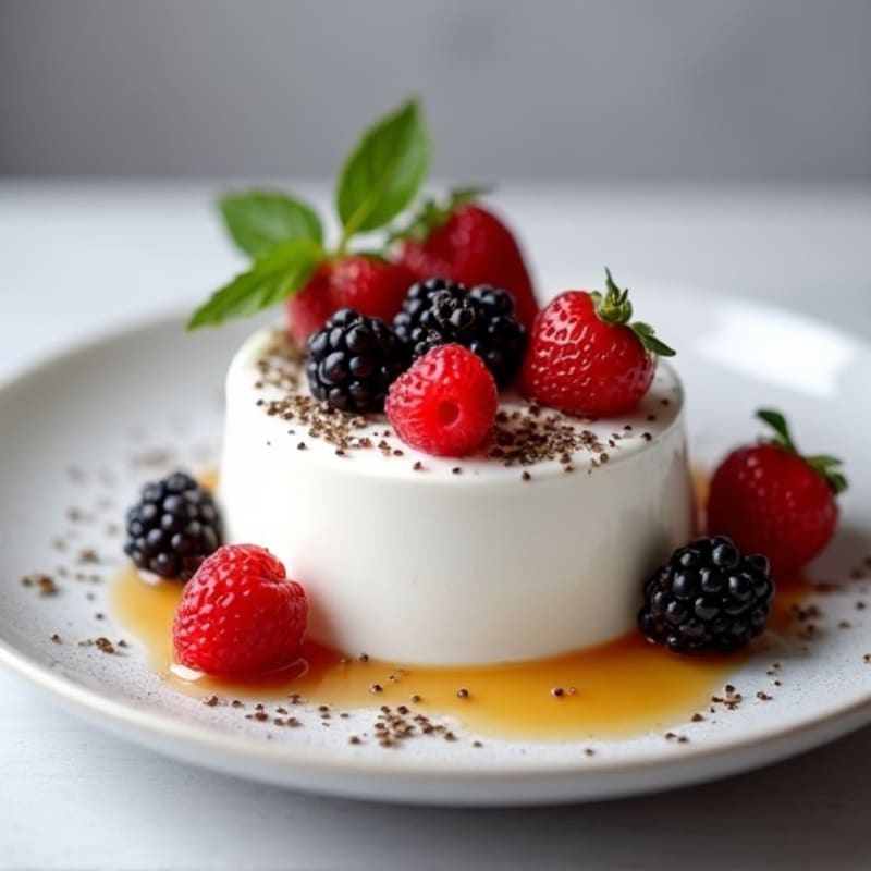 Silky Greek Yogurt Protein Pudding with Mixed Berries