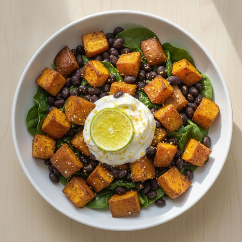 Roasted Sweet Potato & Black Bean Bowl
