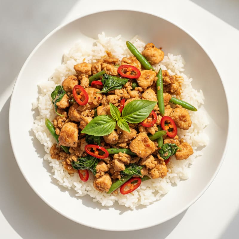 Lao Basil Chicken Stir-Fry