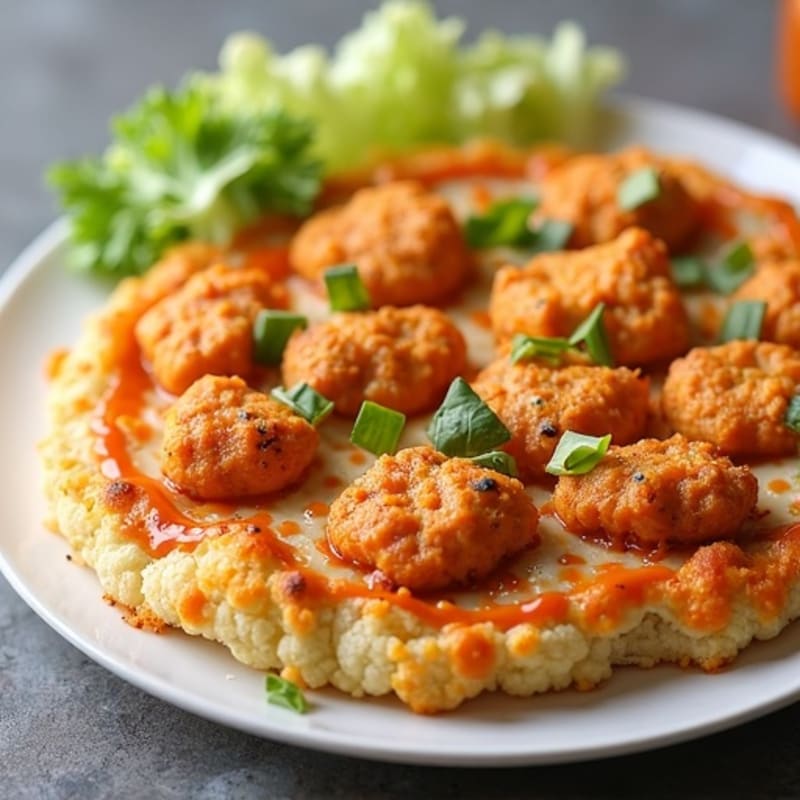 Crispy Buffalo Chicken Cauliflower Crust Pizza