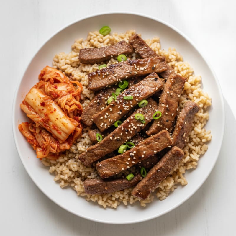 Korean Beef Bulgogi with Kimchi