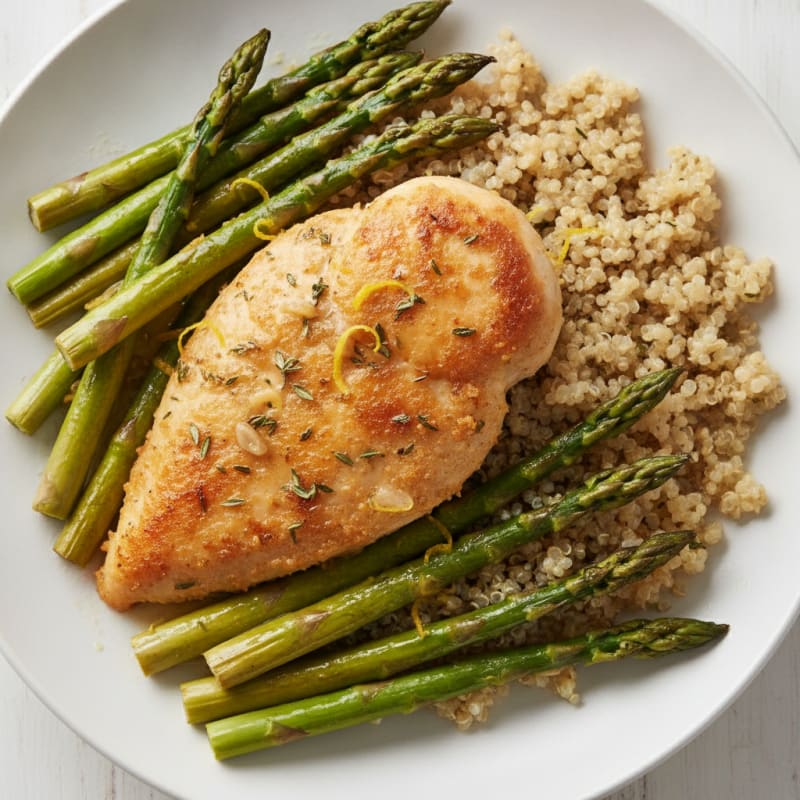 Baked Lemon Herb Chicken and Asparagus