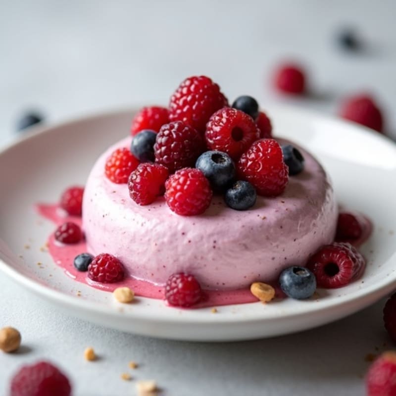 Greek Yogurt Protein Mousse with Mixed Berries