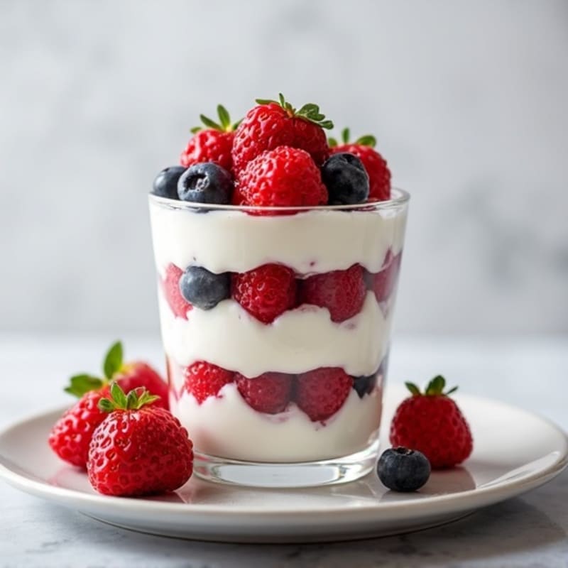 Greek Yogurt Protein Parfait with Mixed Berries