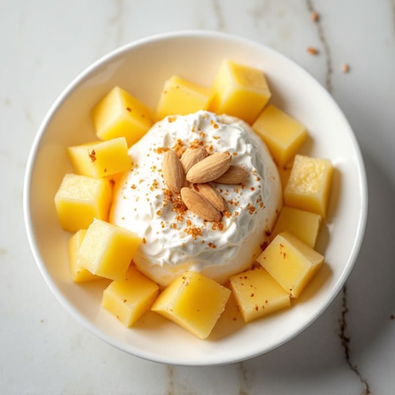 Cottage Cheese with Pineapple and Almonds