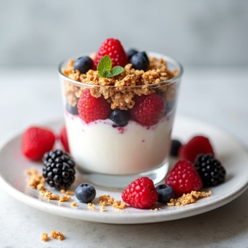 Greek Yogurt Protein Parfait with Mixed Berries