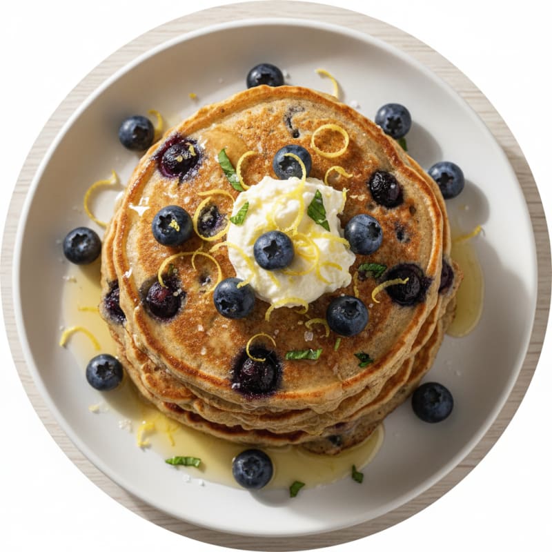 Blueberry Ricotta Pancakes with Lemon Zest