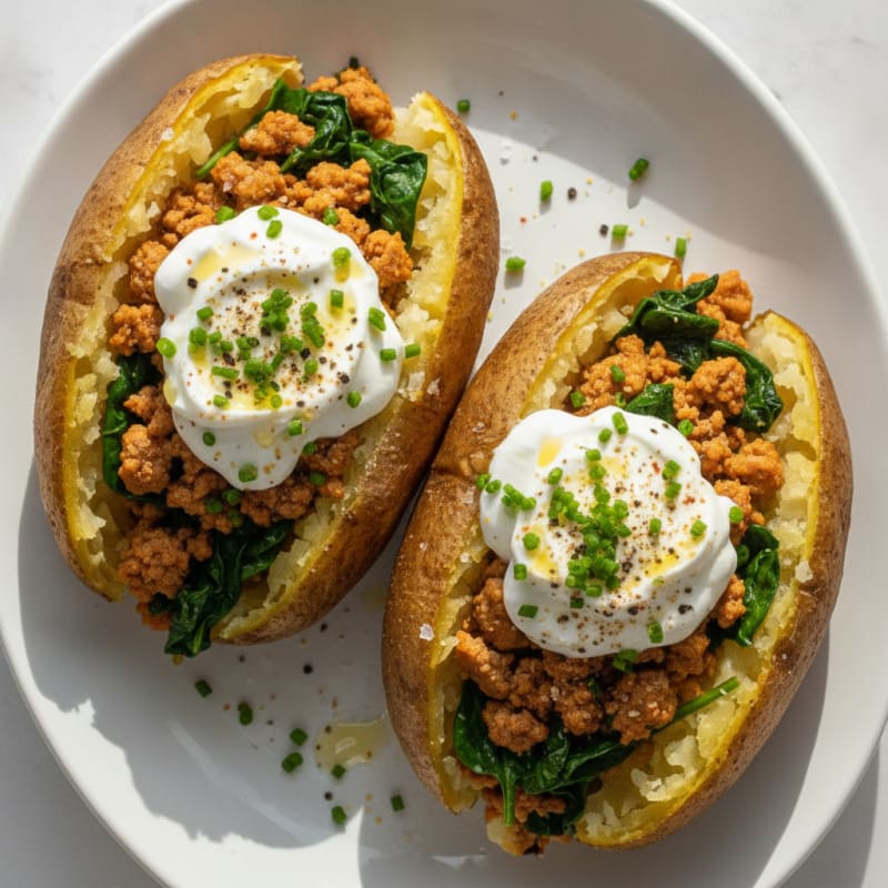 Loaded Baked Potatoes with Savory Toppings