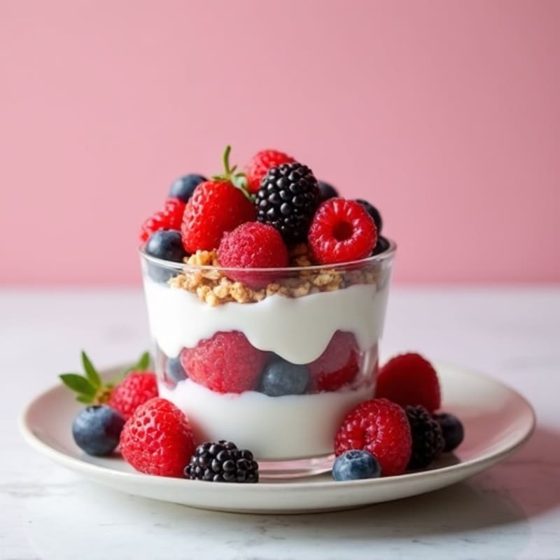 Greek Yogurt Protein Parfait with Mixed Berries