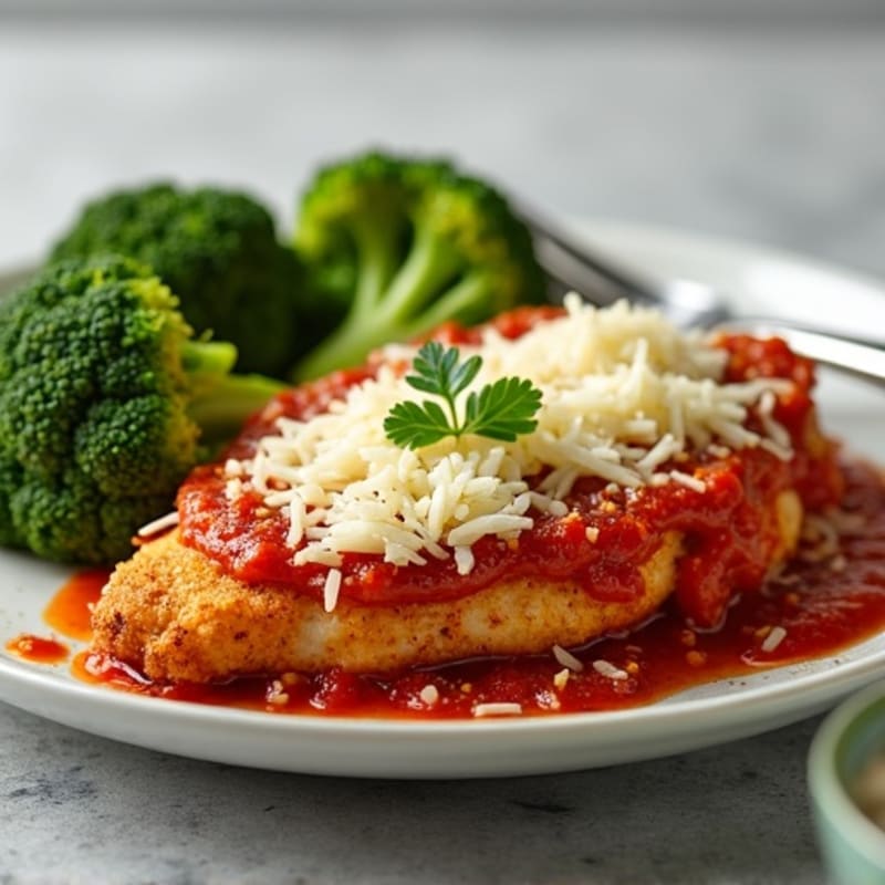 Crispy Baked Chicken Parmesan with Roasted Broccoli