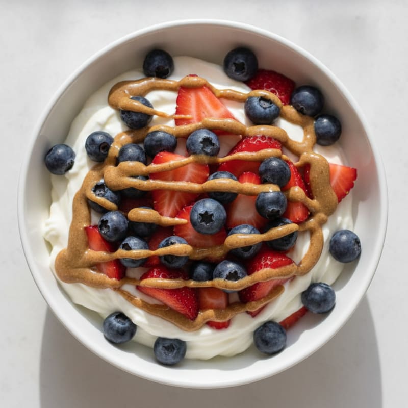Greek Yogurt Protein Bowl with Berries and Almond Butter