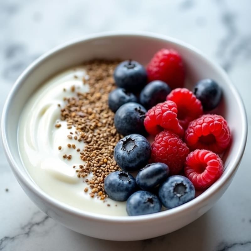 Greek Yogurt Bowl with Mixed Berries and Chia Seeds