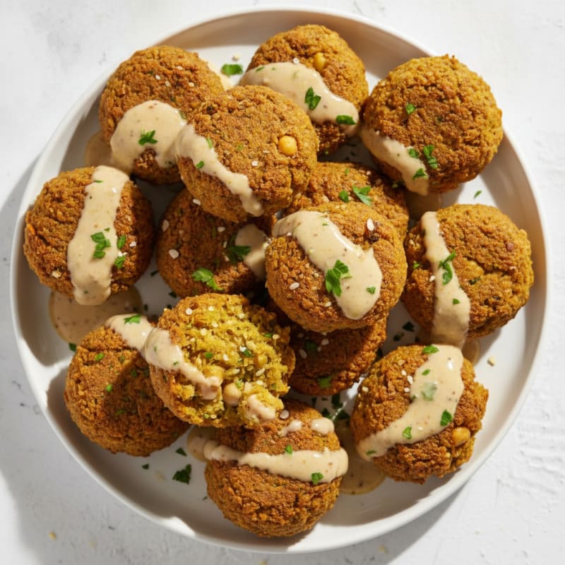 Falafel with Lemon-Tahini Drizzle