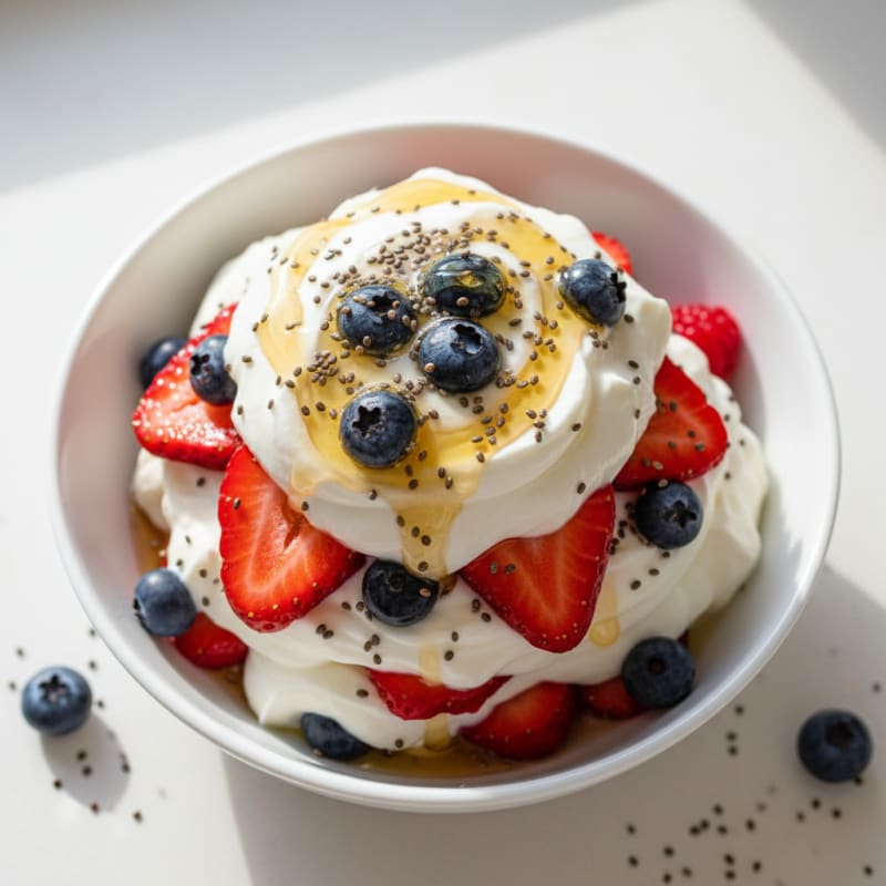 Greek Yogurt Parfait with Fresh Berries and Chia Seeds